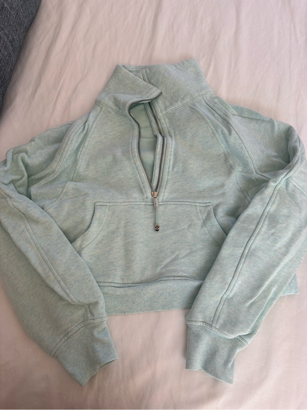 Lululemon CROP Mint Half-Zip Pullover Sweatshirt - Women's Top